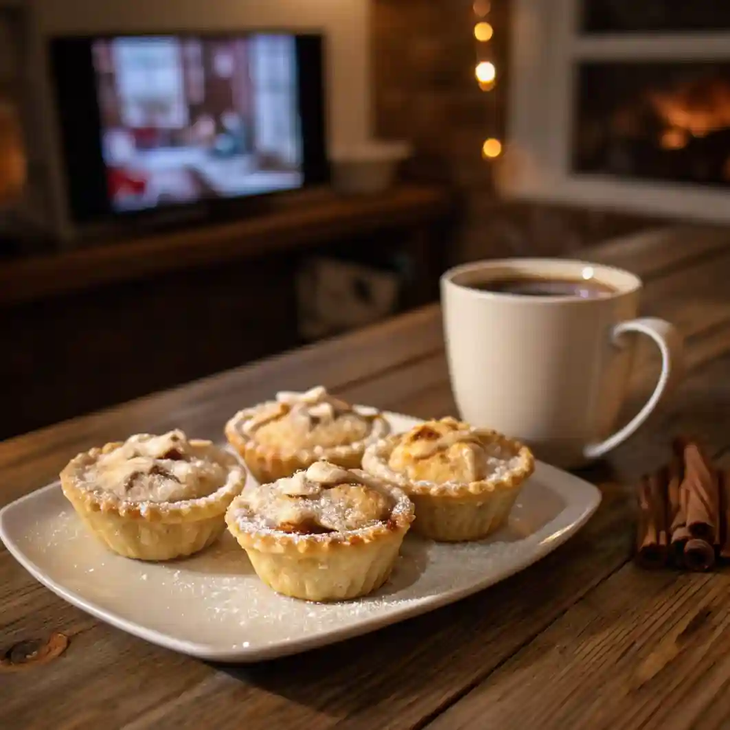 A plate of mini apple pies.