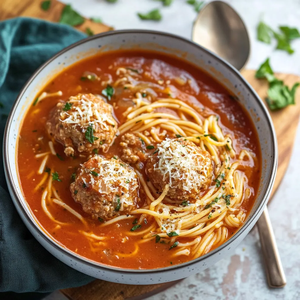 A bowl of spaghetti and meatballs.