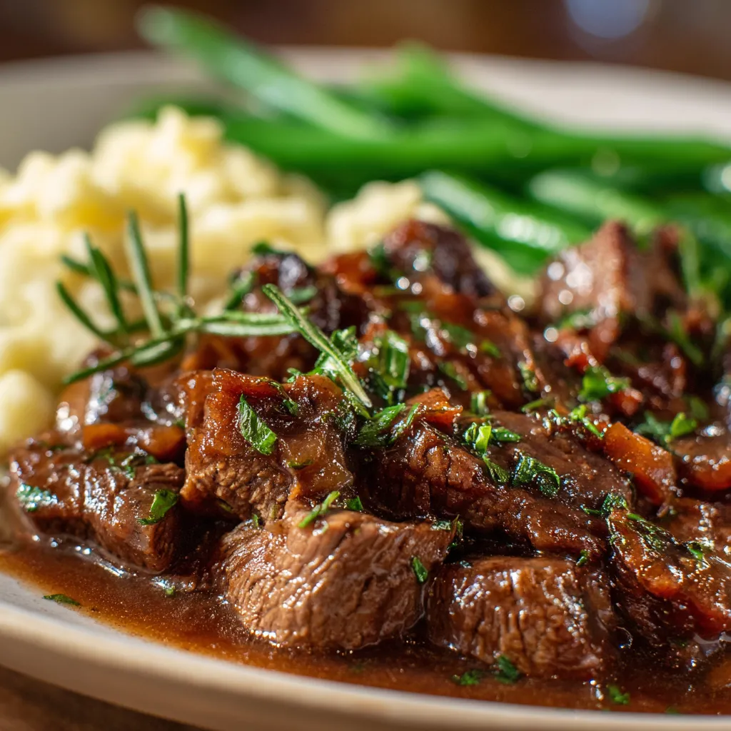 A plate of food with meat and vegetables.