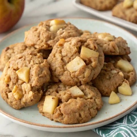 A plate of apple oatmeal cookies.