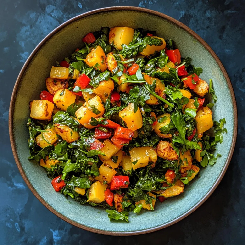 A bowl of collard greens.