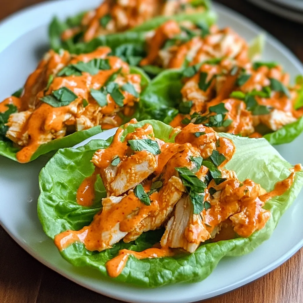 A plate of buffalo chicken lettuce wraps.