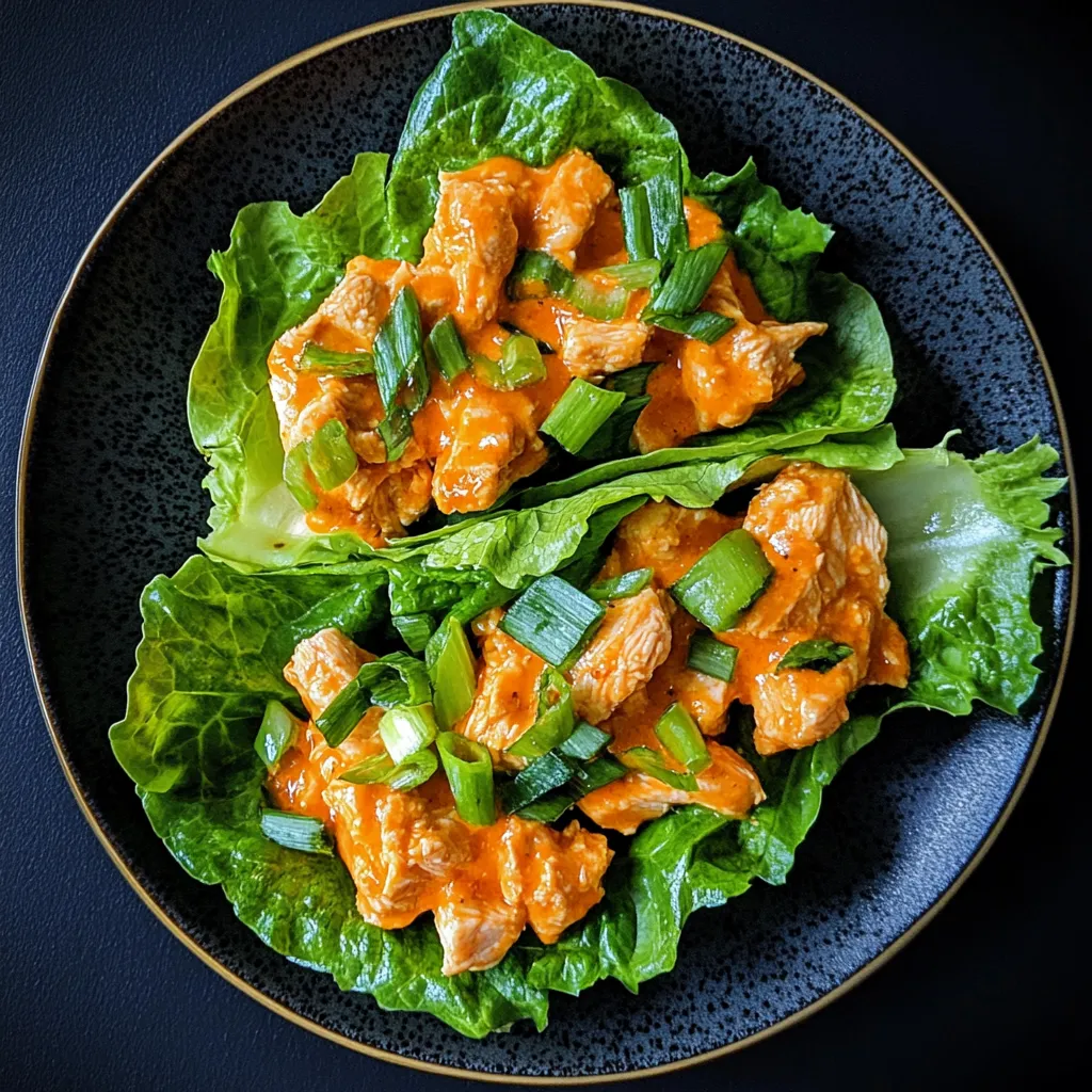 A plate of buffalo chicken lettuce wraps.