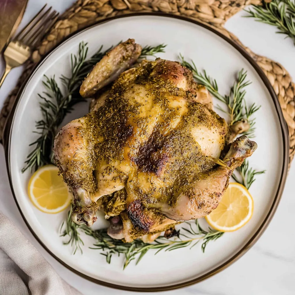A whole chicken is cooked in an Instant Pot.