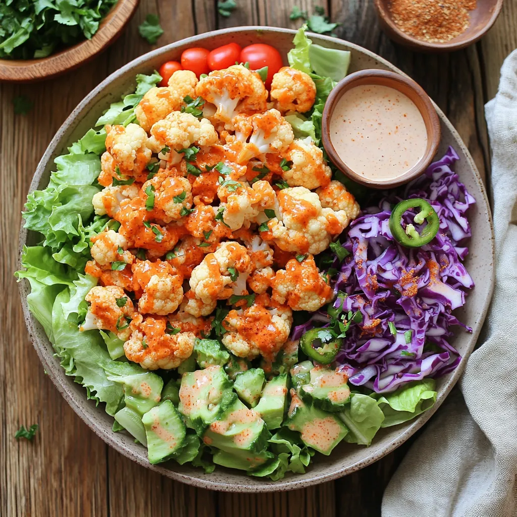 A plate of food with a salad and a sauce.