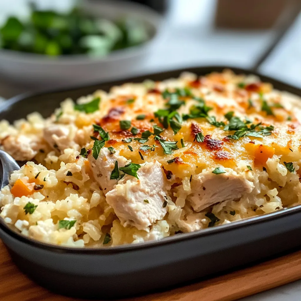 A dish of chicken and rice.