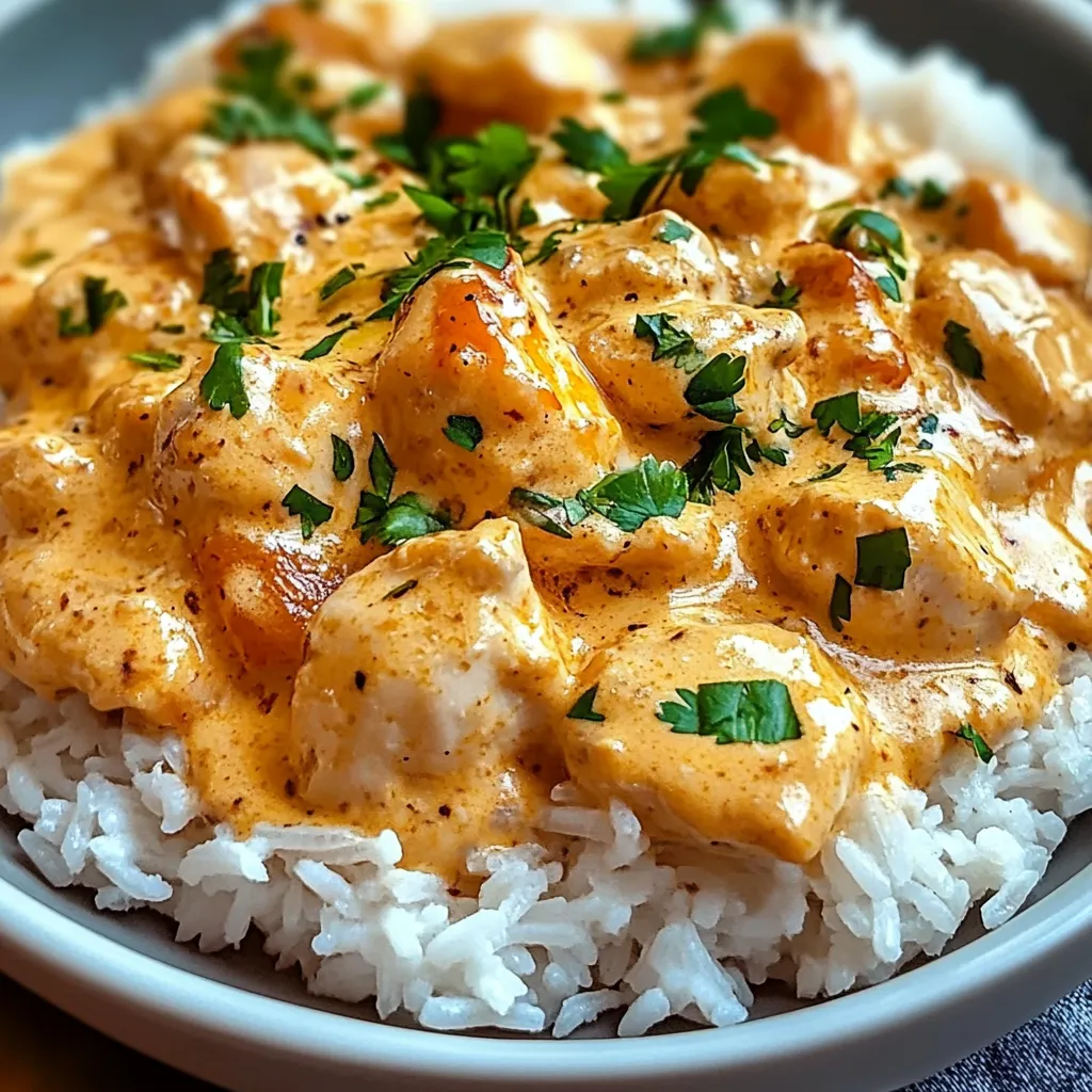 A bowl of rice with chicken and sauce.