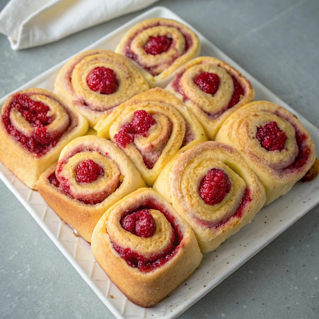 Sourdough Raspberry Lemon Rolls.