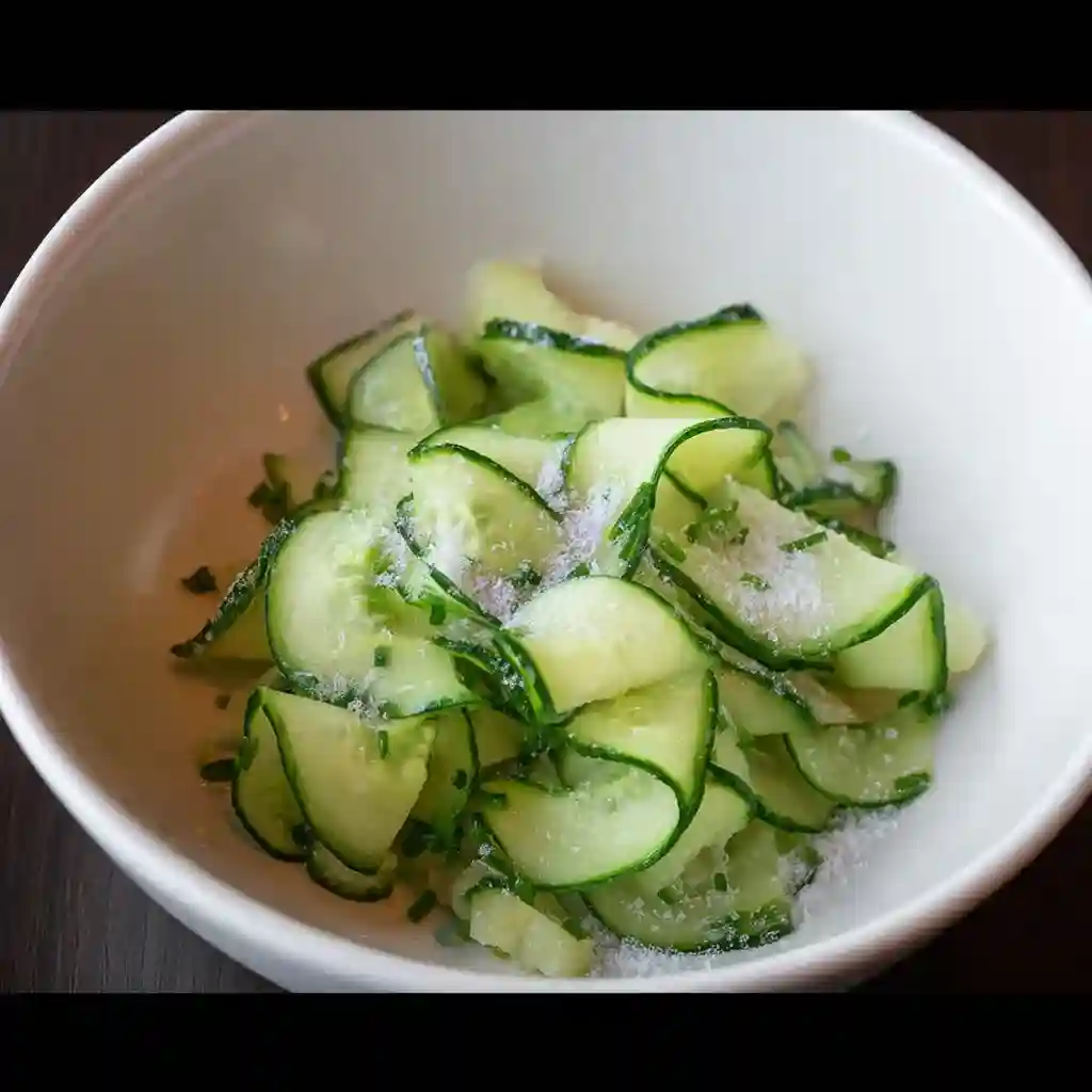 A bowl of cucumber salad with pineapple.