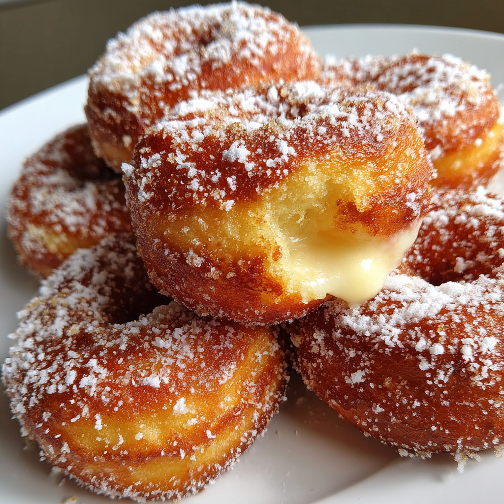 A plate of sour cream cake donuts.