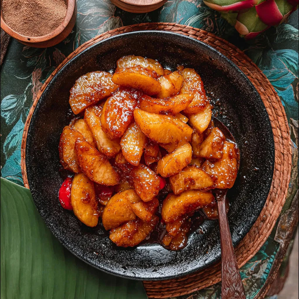 A bowl of fried apples.