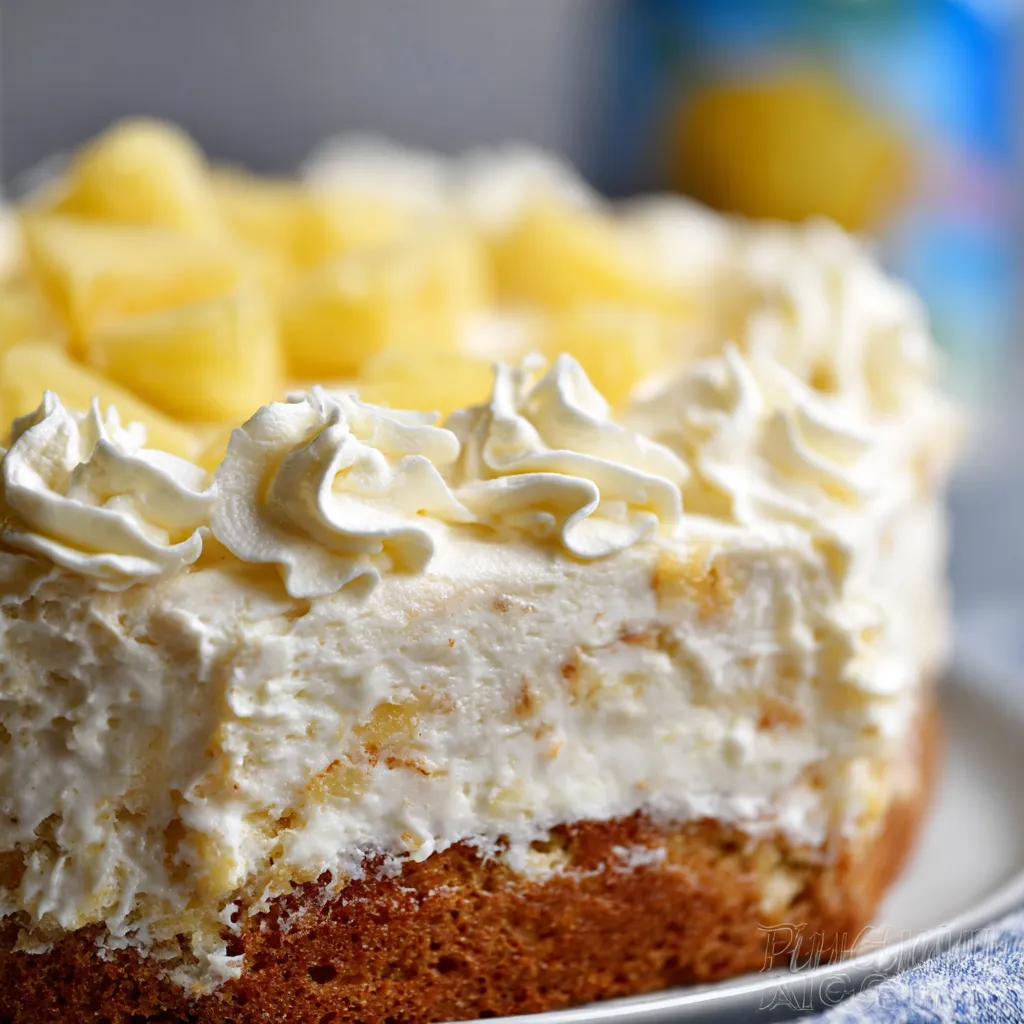 A slice of a pineapple cake.