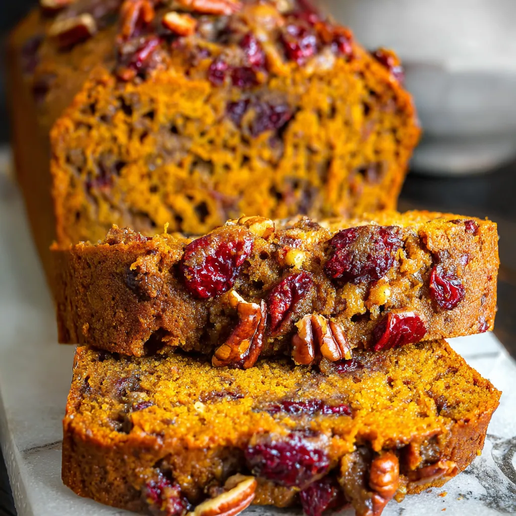 A loaf of bread with cranberries and pecans.