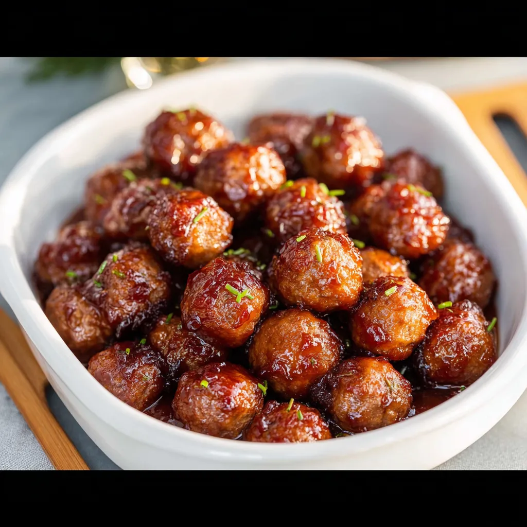 A bowl of meatballs covered in a thick sauce.