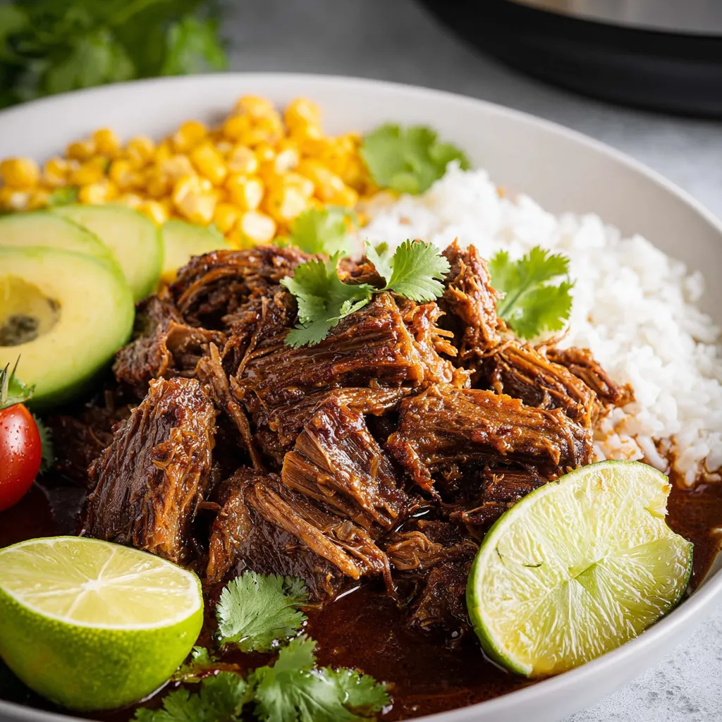 A plate of food with beans, corn, and meat.