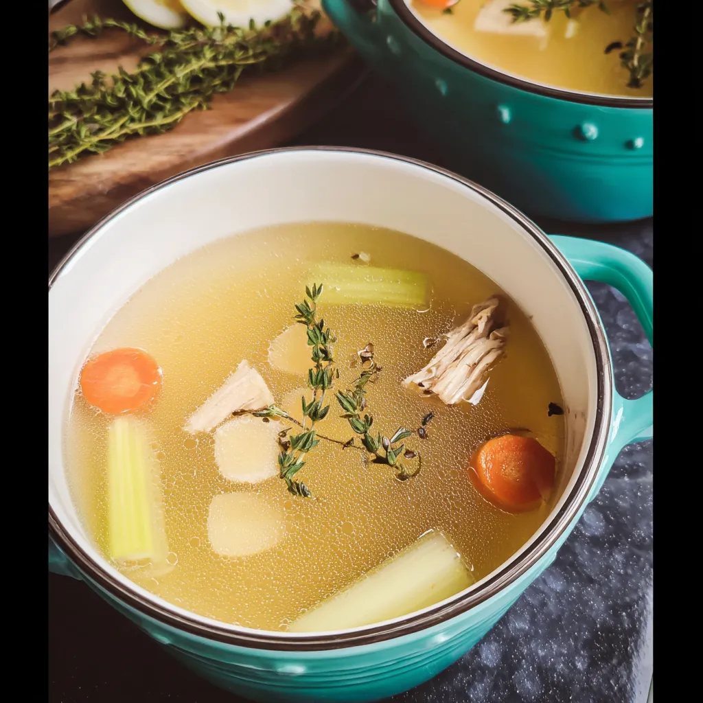 A bowl of homemade bone broth.