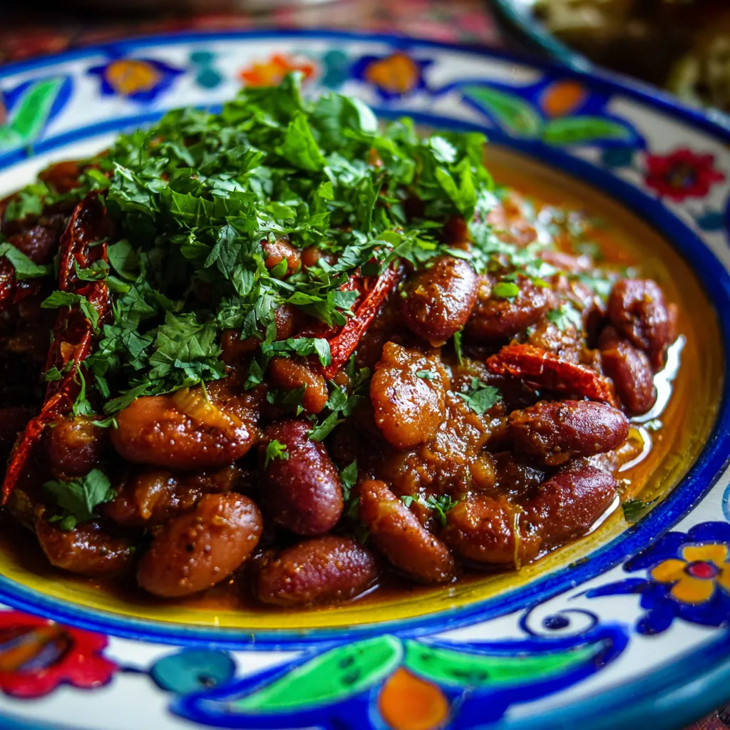 A plate of Charro beans.
