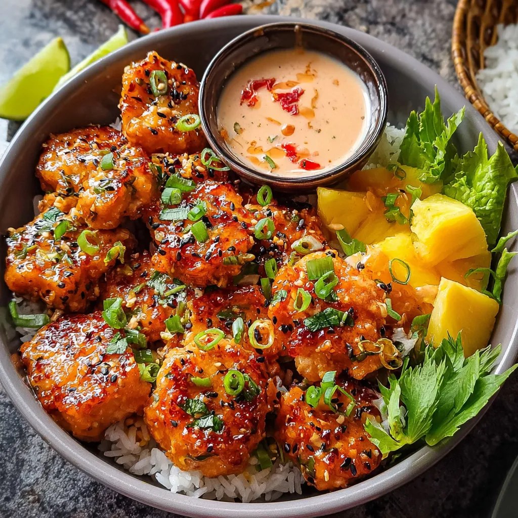 A bowl of food with a sauce in it.