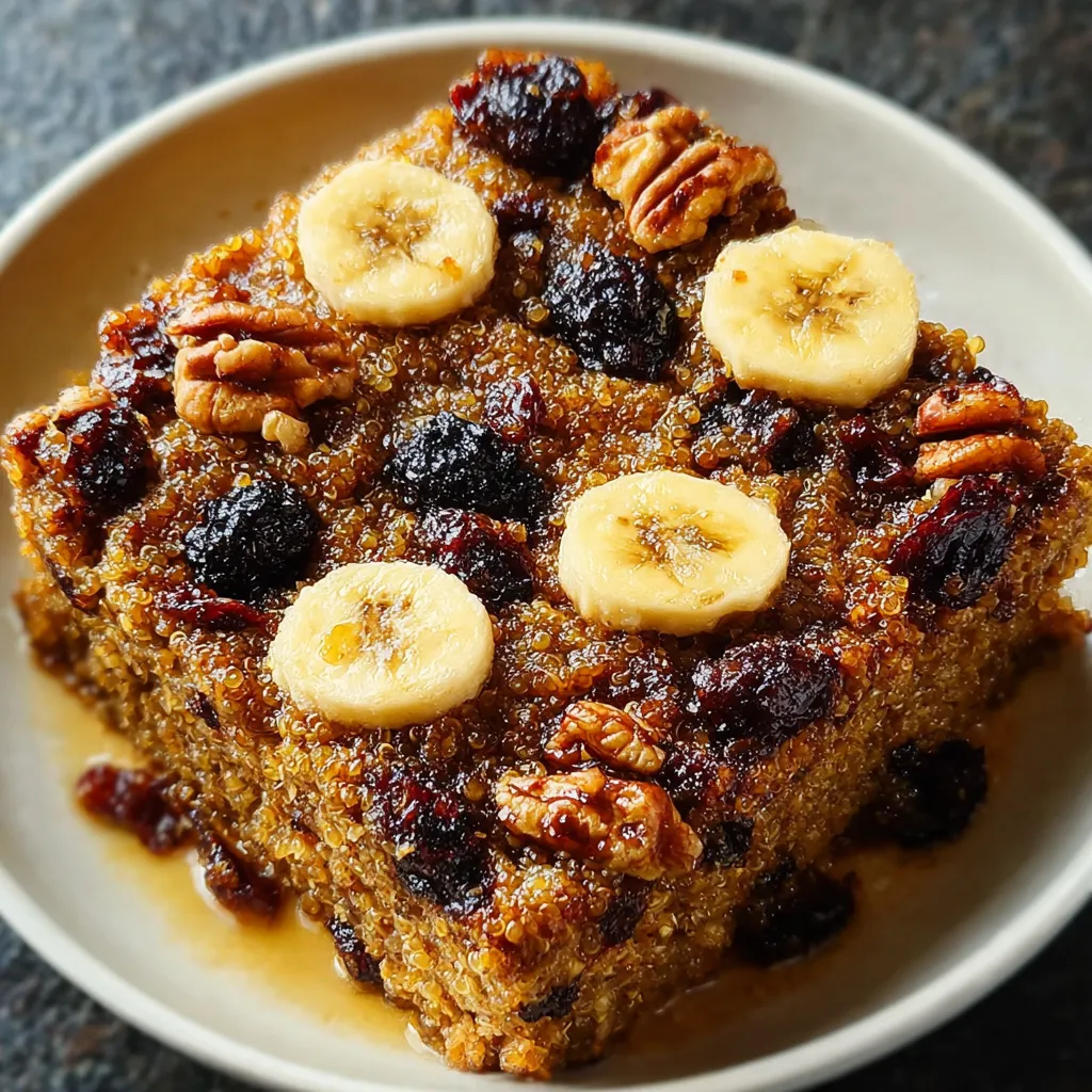 A square of cinnamon quinoa breakfast.