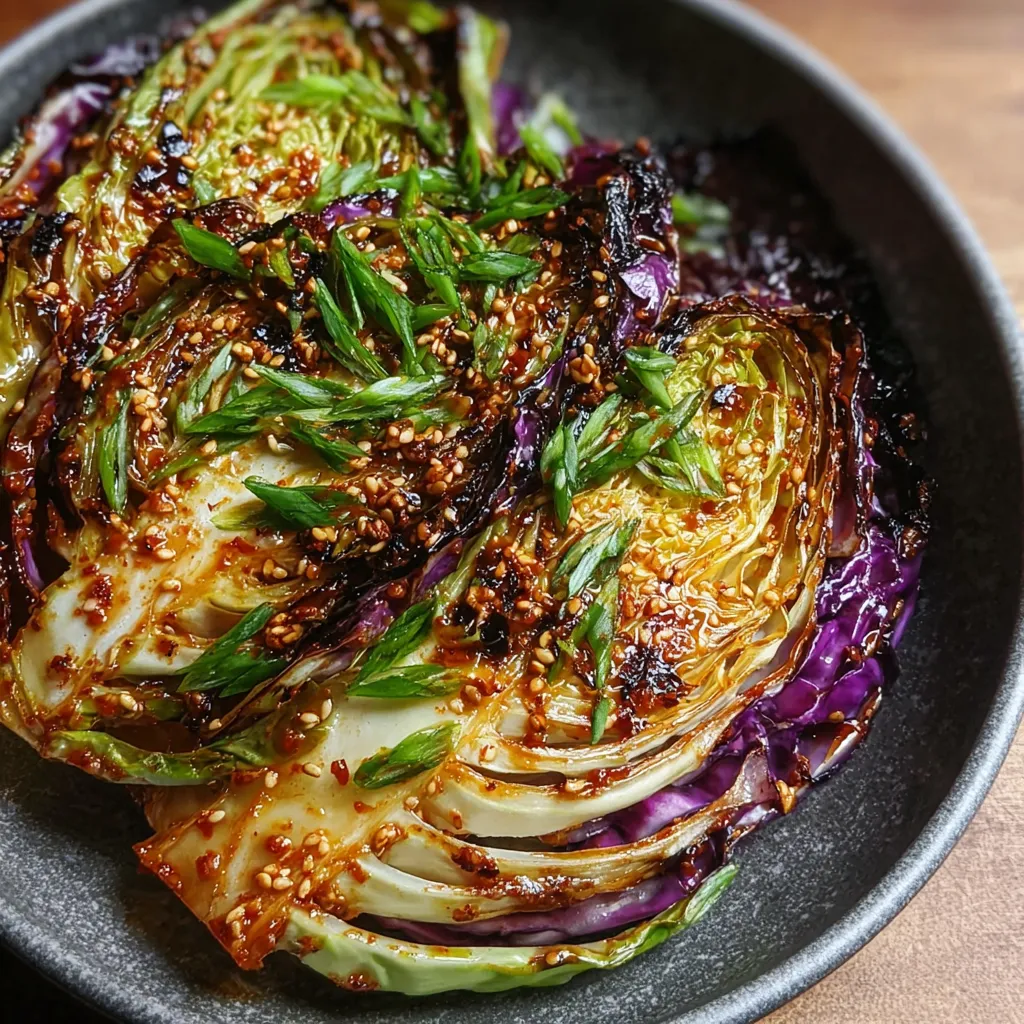 A bowl of charred cabbage with Ssamjang butter.