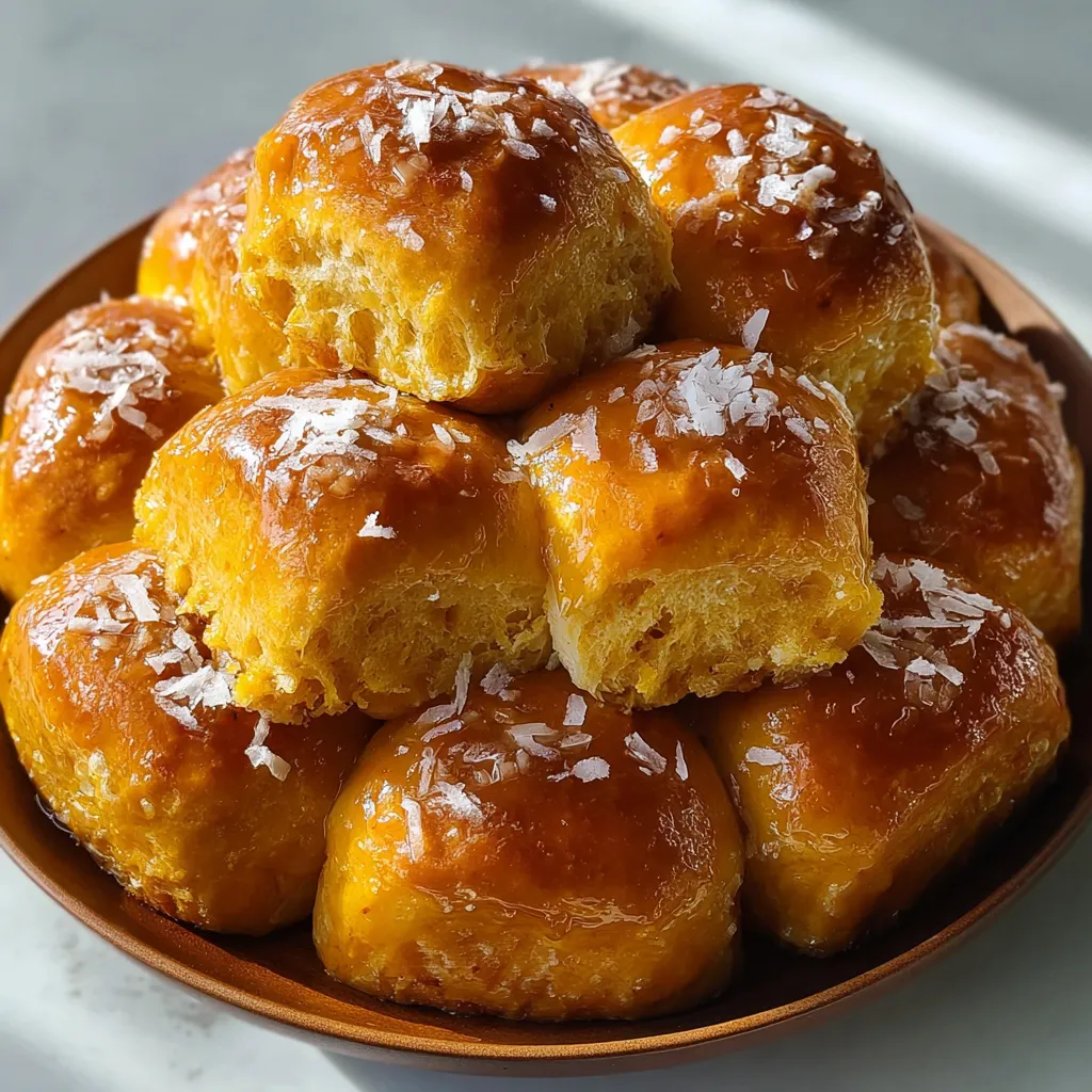 A plate of sweet potato yeast rolls.