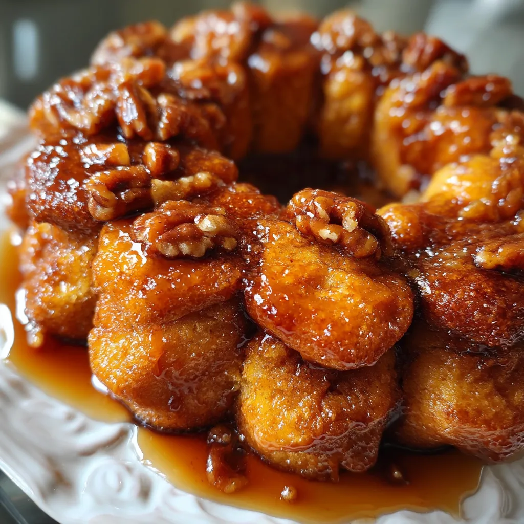 A close up of a pumpkin spice monkey bread.