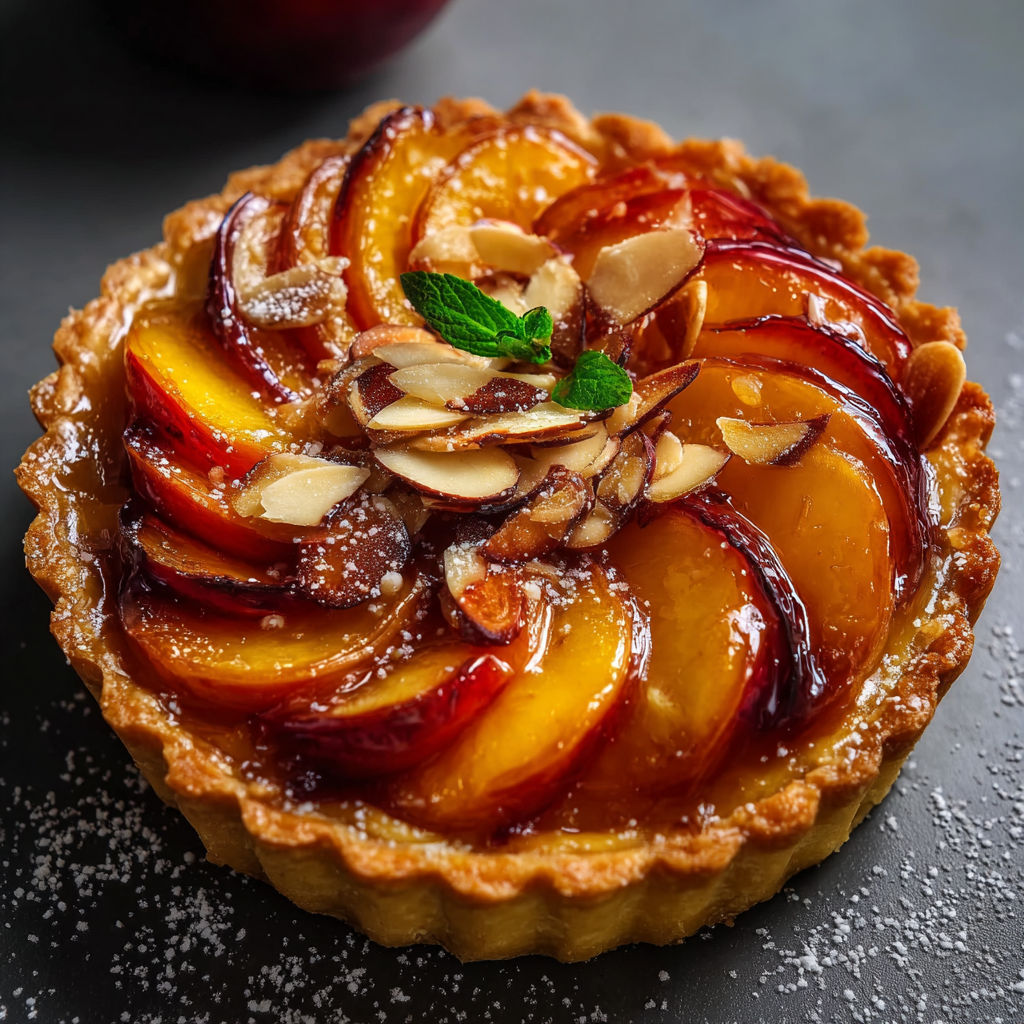 A pastry with a slice of apple on top.