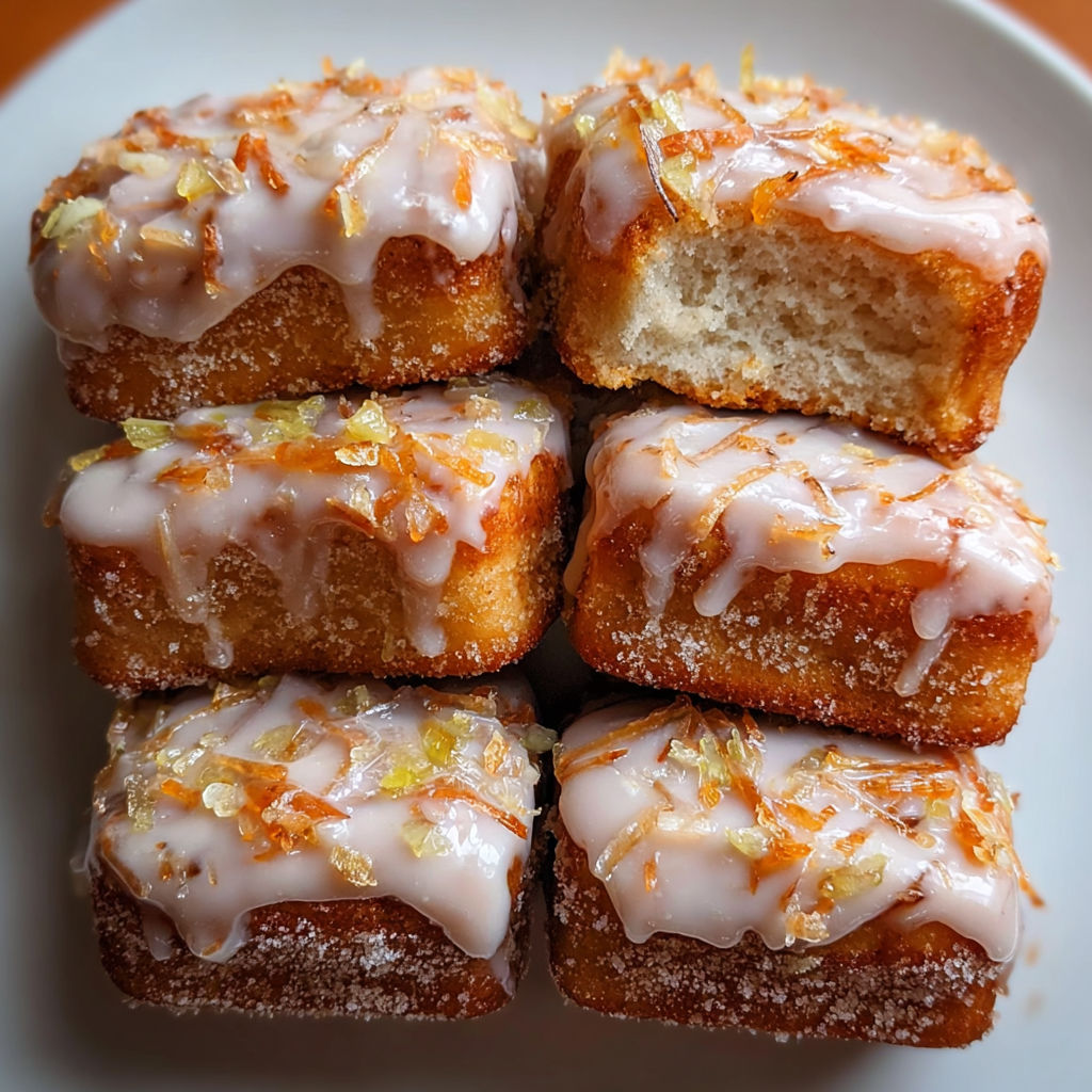A stack of glazed donuts.