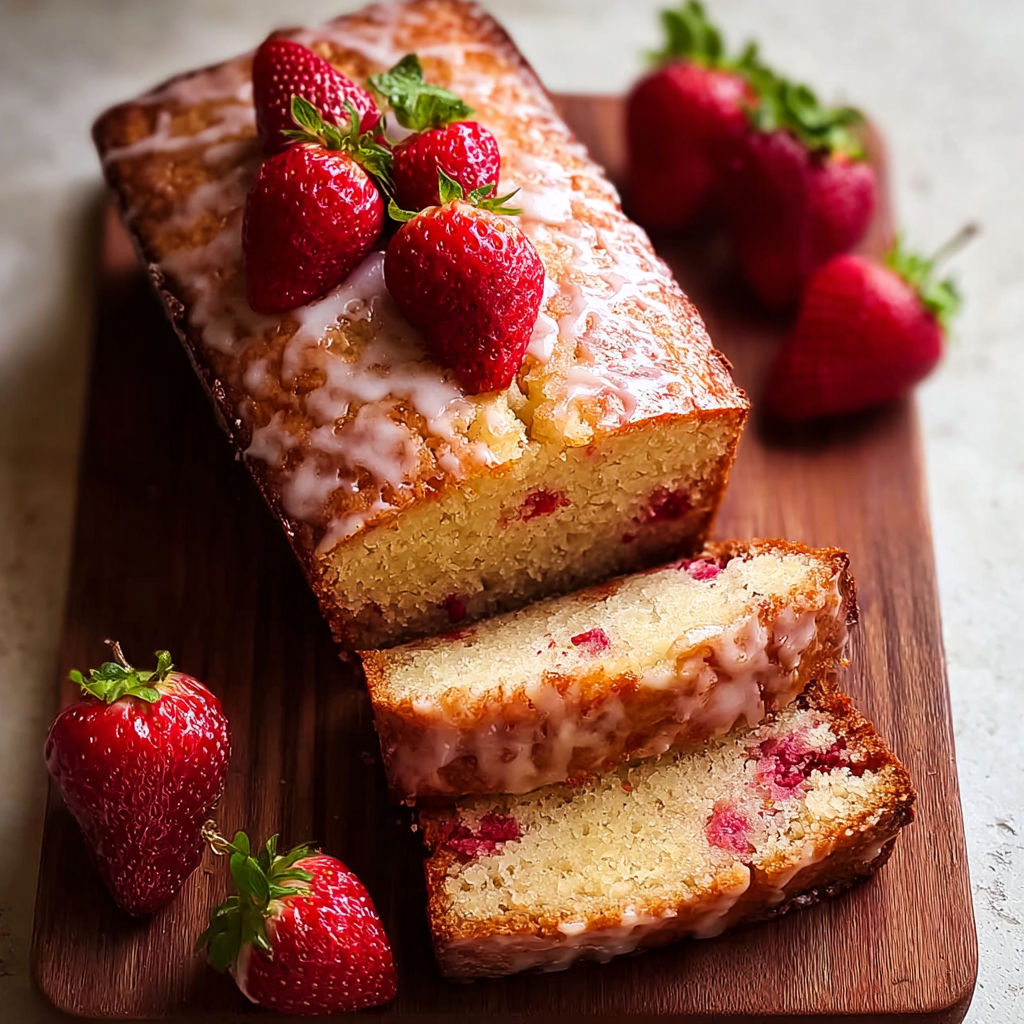 A homemade moist strawberry bread.