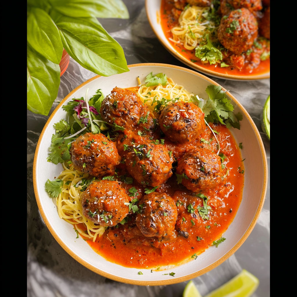 A bowl of meatballs in a red sauce.