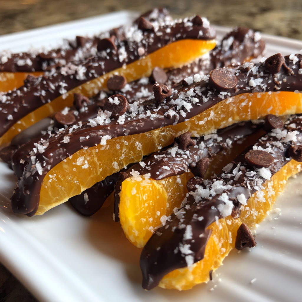 A plate of chocolate orange sticks.