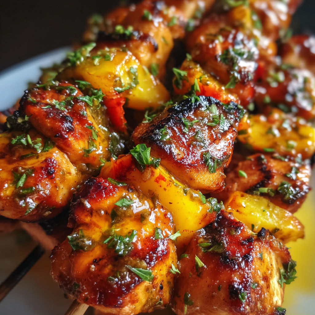 Jalapeno Peach Chicken Skewers.