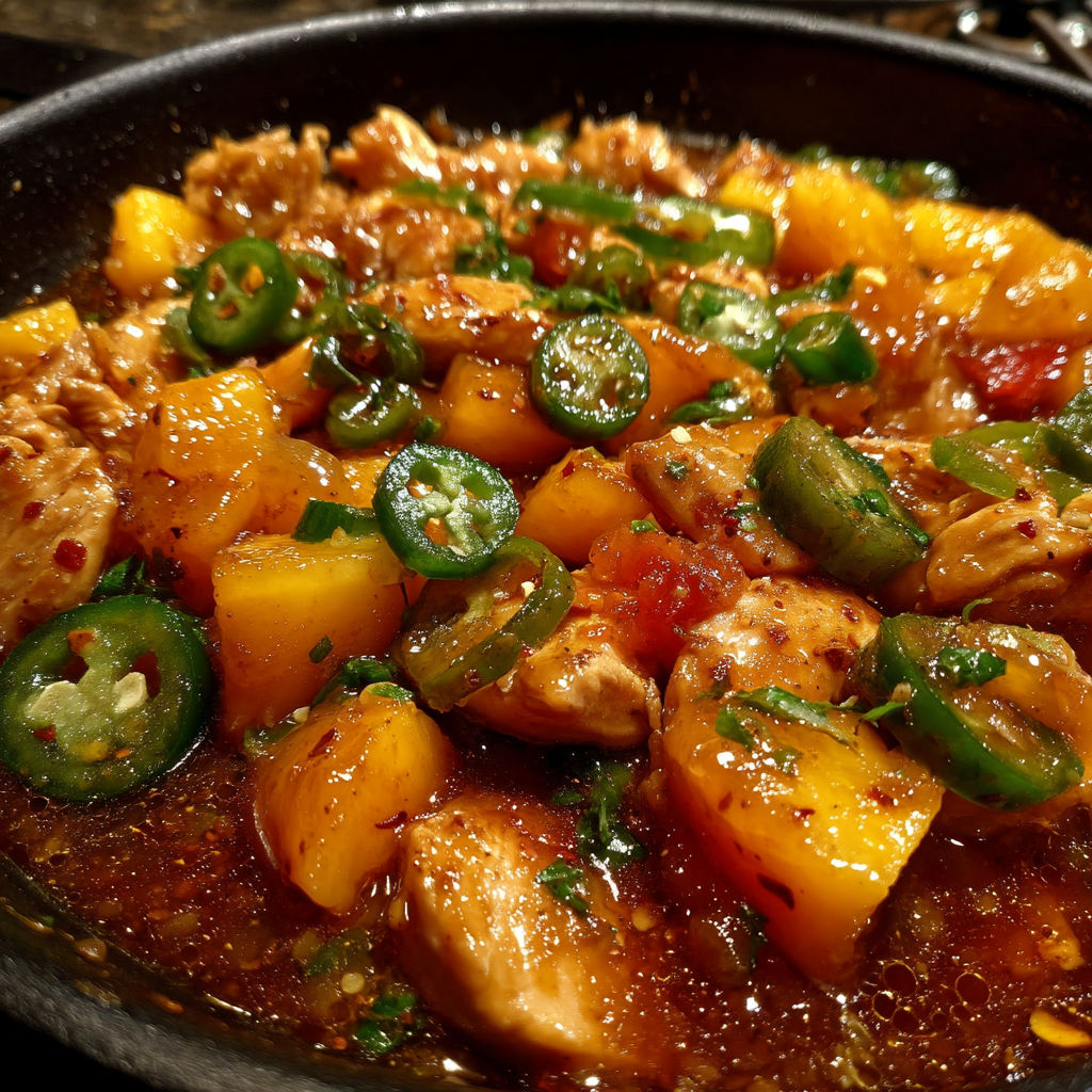 A pan of food with peppers and meat.
