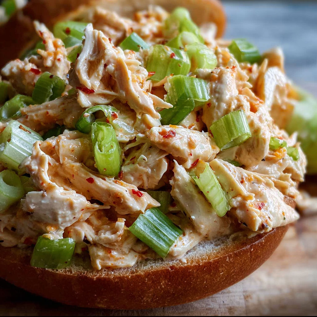 A close up of a bang bang chicken salad.