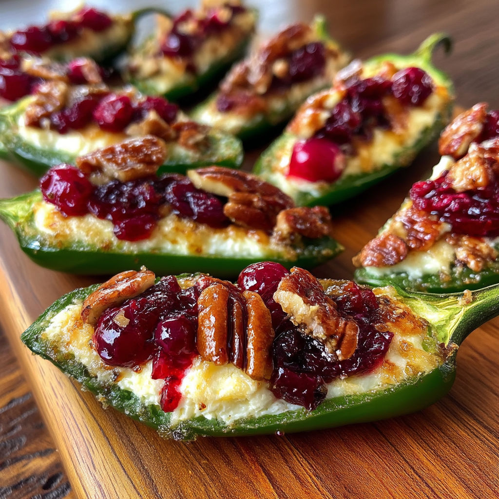 A plate of Cranberry Brie Jalapeño Poppers.