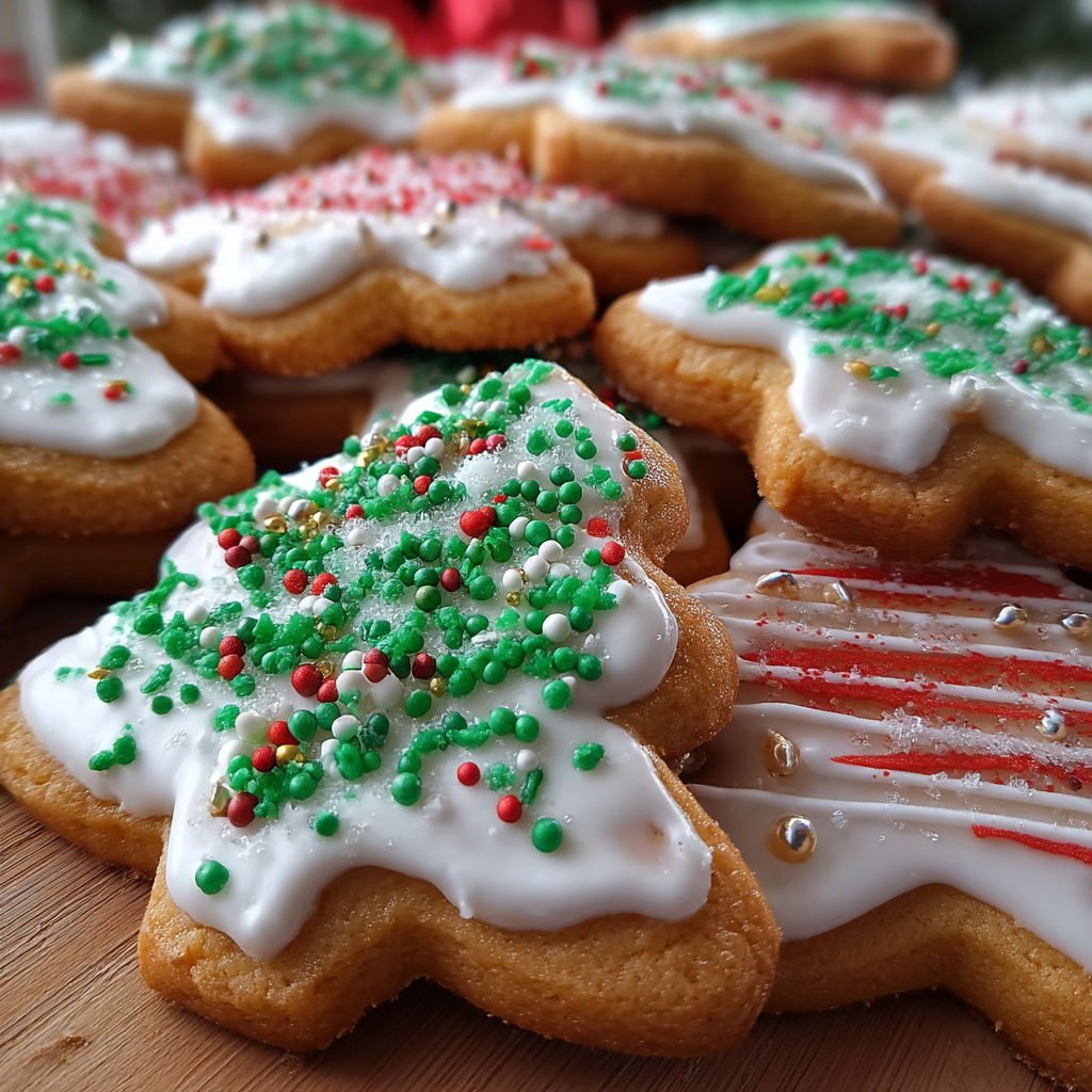 A plate of Christmas cookies.