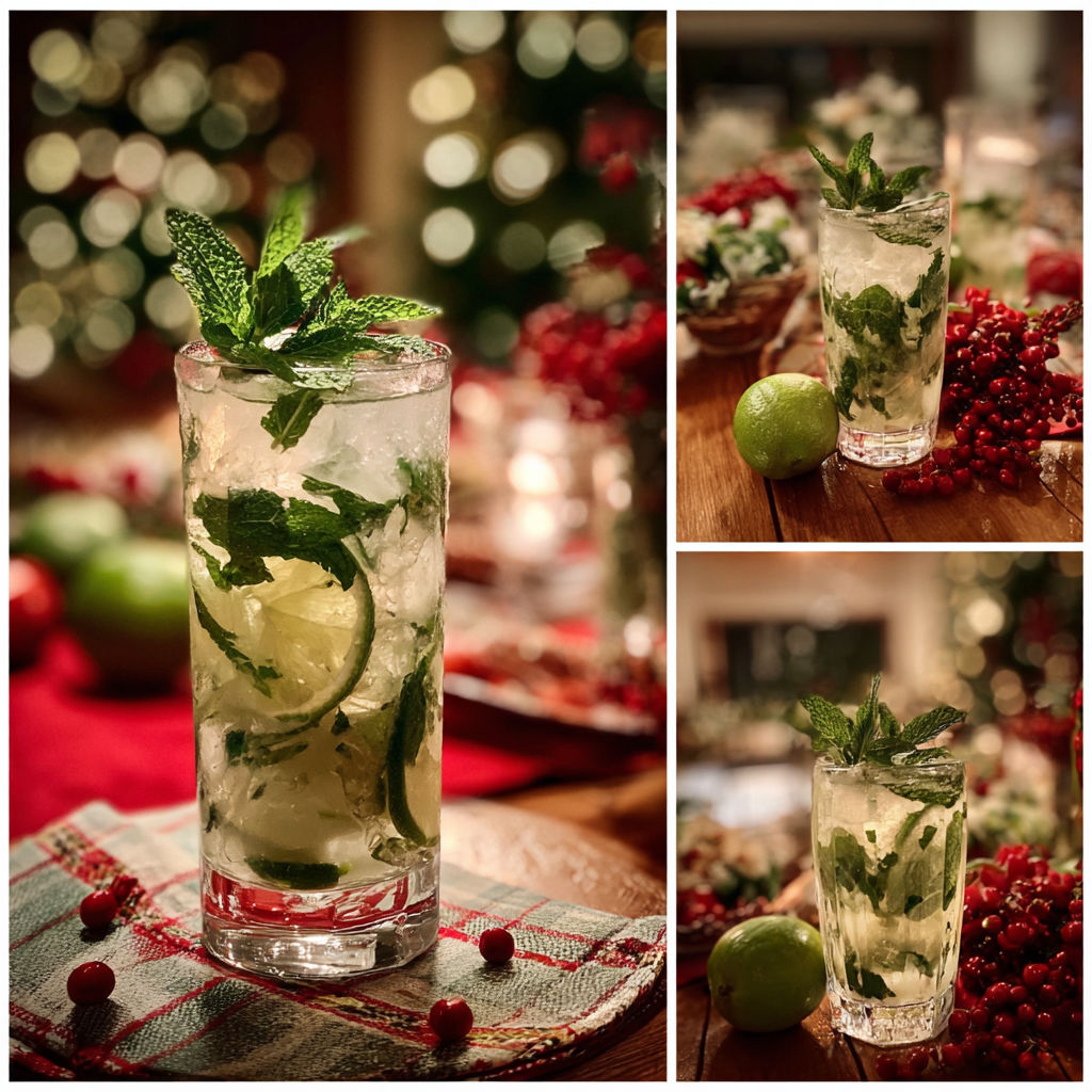 A glass of mint tea with a lime wedge.