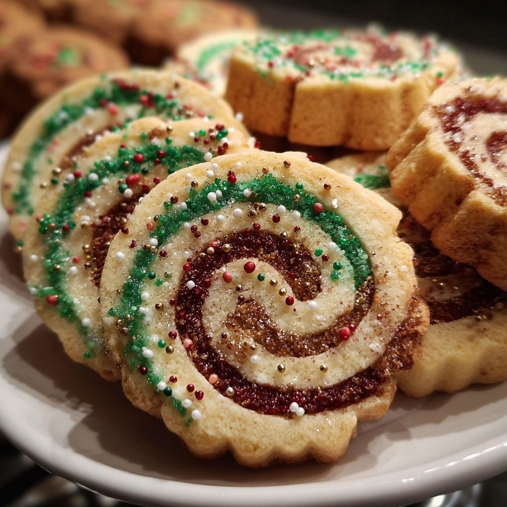 A plate of cookies with sprinkles.