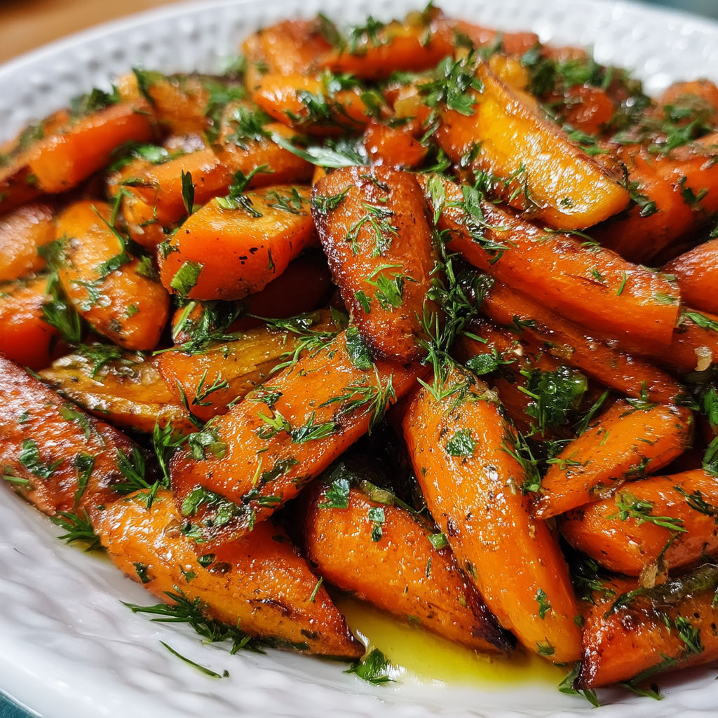A plate of sautéed carrots with honey.