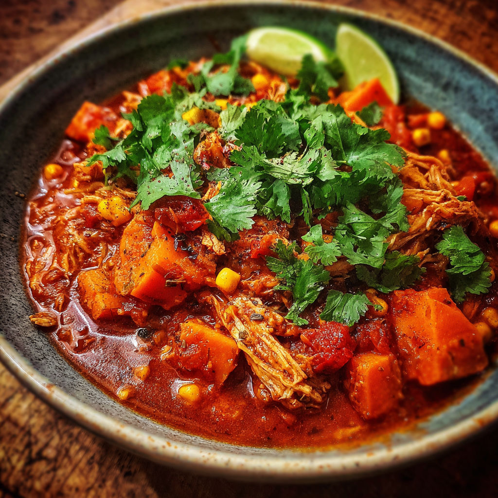 A bowl of food with a lime wedge on top.