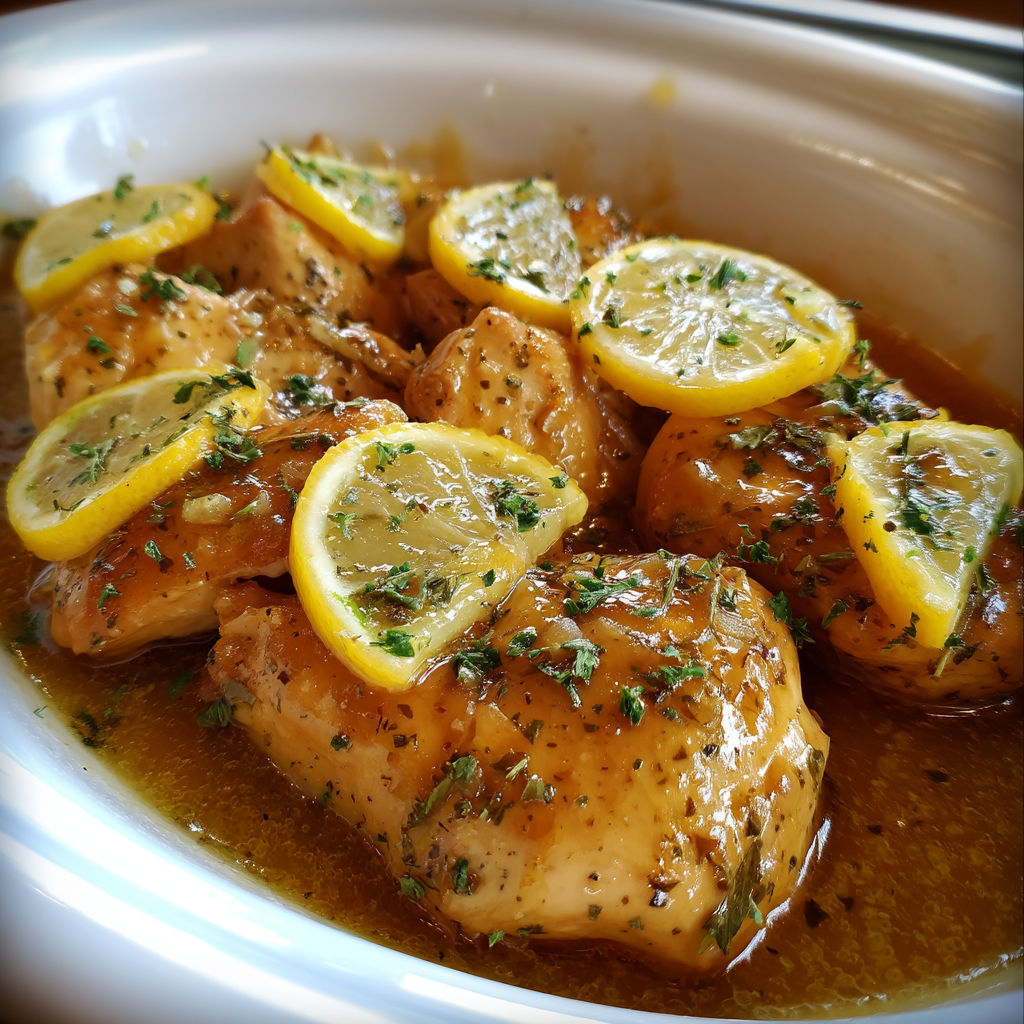 Slow cooker lemon chicken.