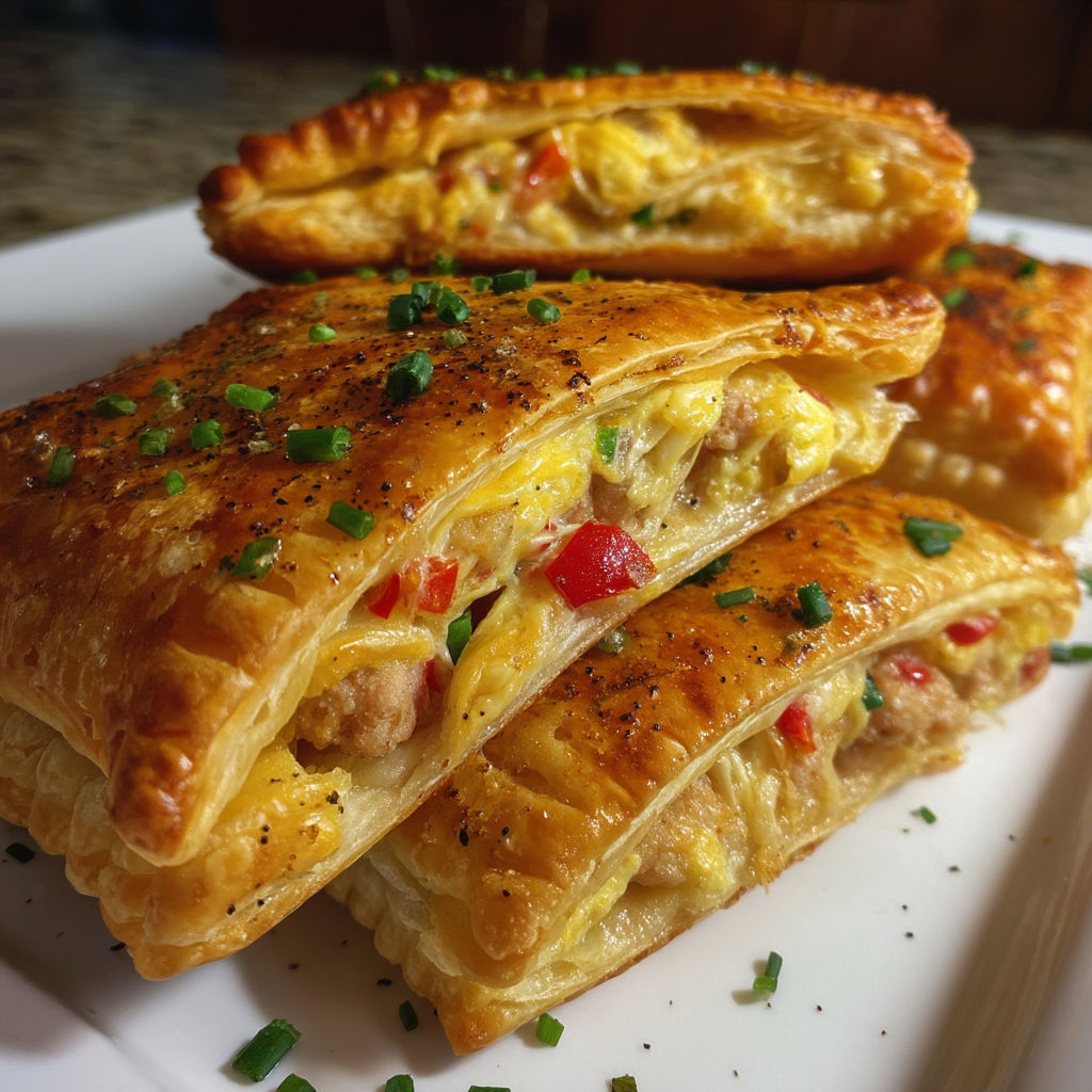 Three homemade hot pockets on a plate.