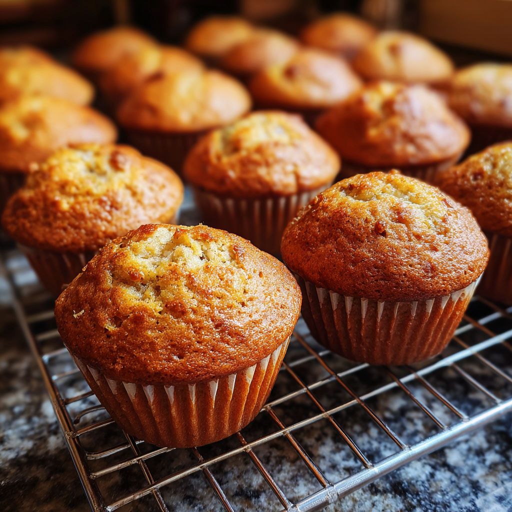 A tray of muffins with a yellow and brown color.