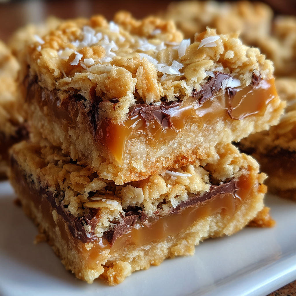 A stack of caramelitas on a plate.