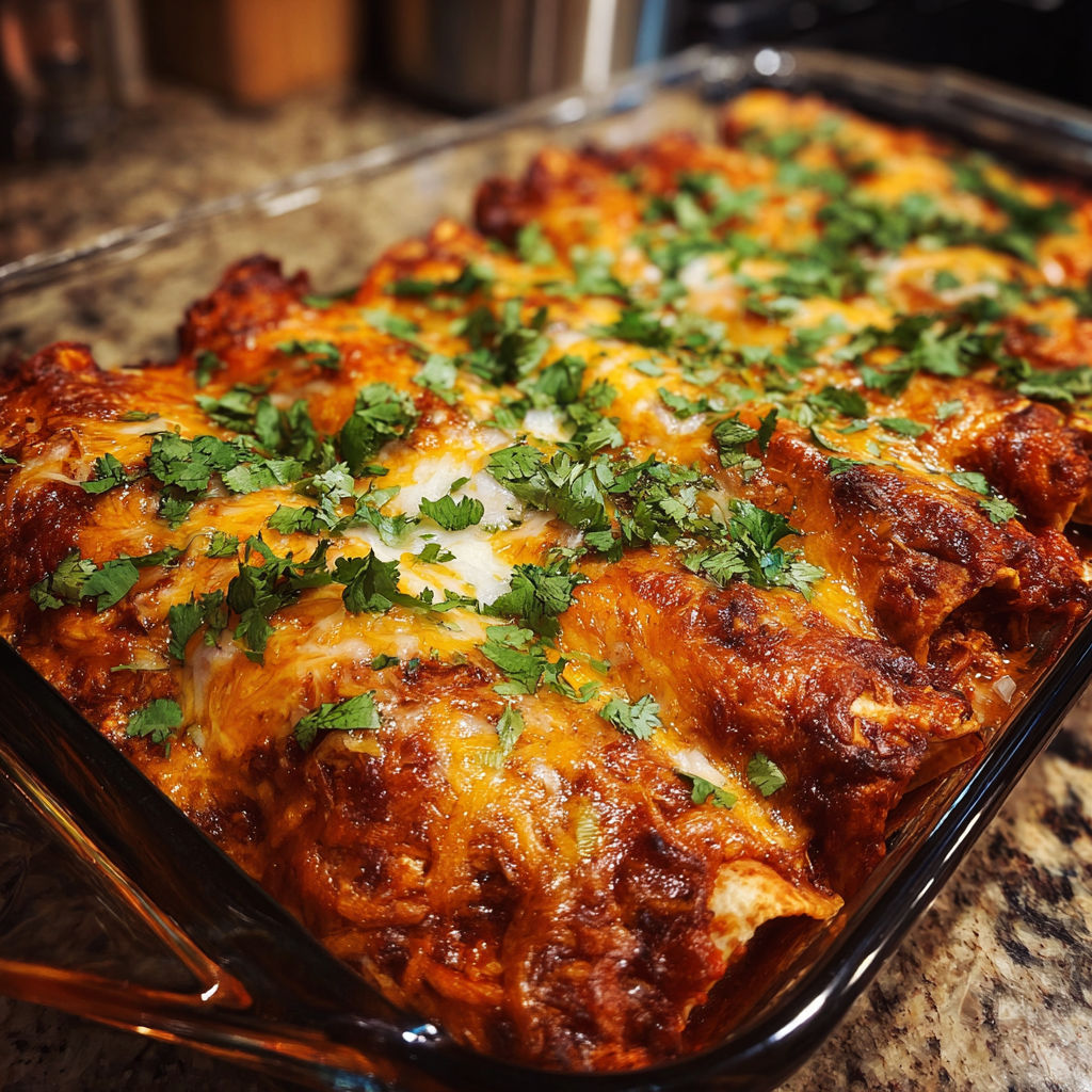 A dish of food with a lot of cheese and green herbs.