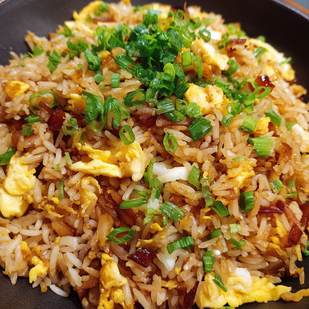 A bowl of egg fried rice.