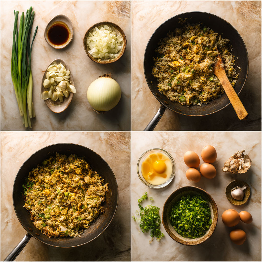 A pan of food with a wooden spoon in it.