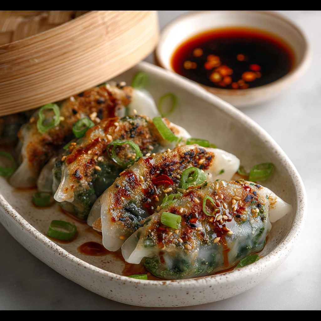 A bowl of food with a sauce.