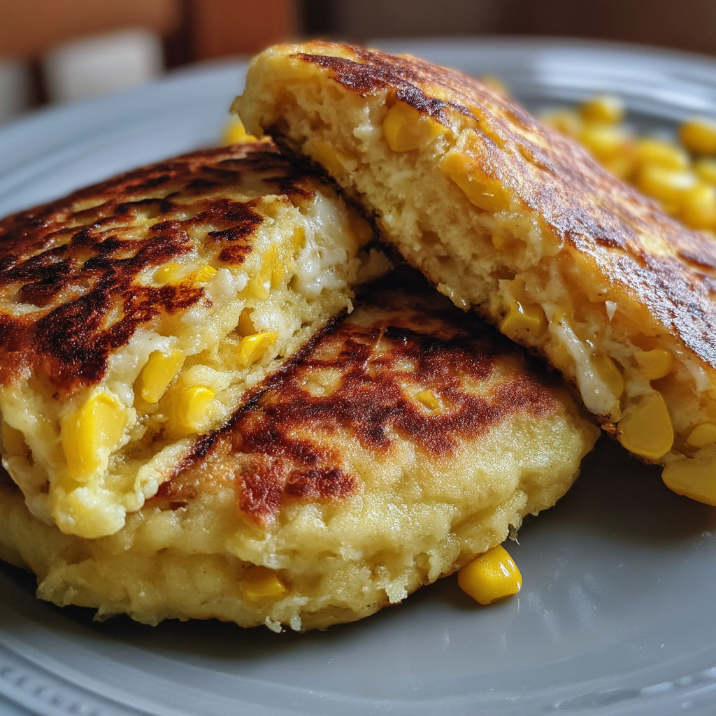 A plate of corn cachapas.