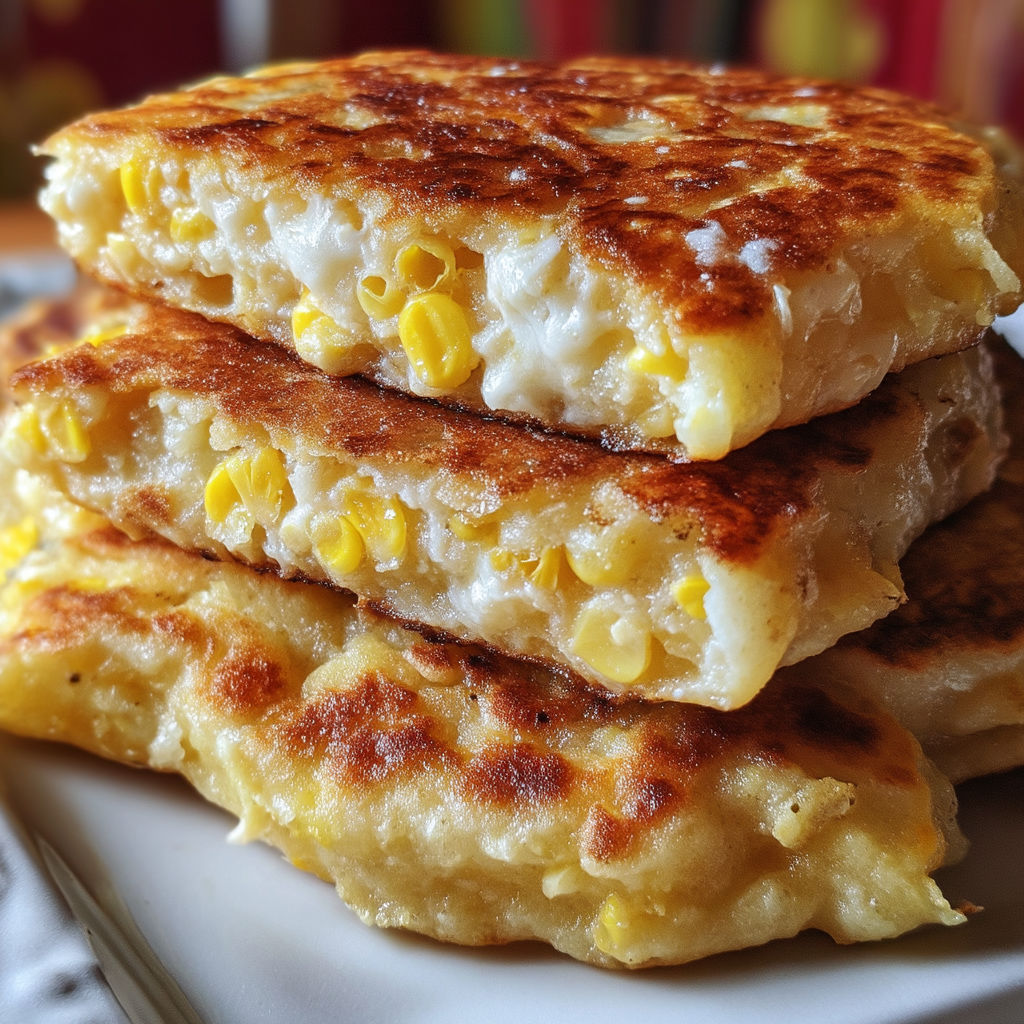 A stack of corn pancakes.